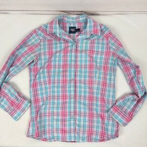 Cruel Girl Kids Plaid Long Sleeve Snap‎ Front Western Shirt Size 10
